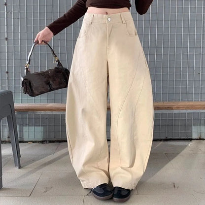 Fashion High Waist Denim Jeans Baggy Loose Star Jeans Women Y2k Retro Wide Leg Casual Pants Lady