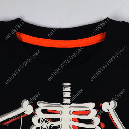 Boys Girls Halloween Sweatshirt Toddler Pumpkin Face Long Sleeve Shirt Kids Skeleton Top Clothes 2-7T