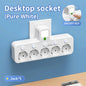 EU plug and socket 4 sockets, multi plug wall power plug and socket without extension cable or USB and Type-C port