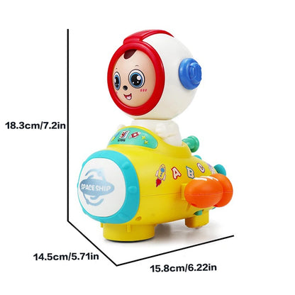 Giocattolo elettrico a forma di astronauta con viso che cambia aspetto e quattro espressioni facciali automatiche, regalo per le feste dei bambini