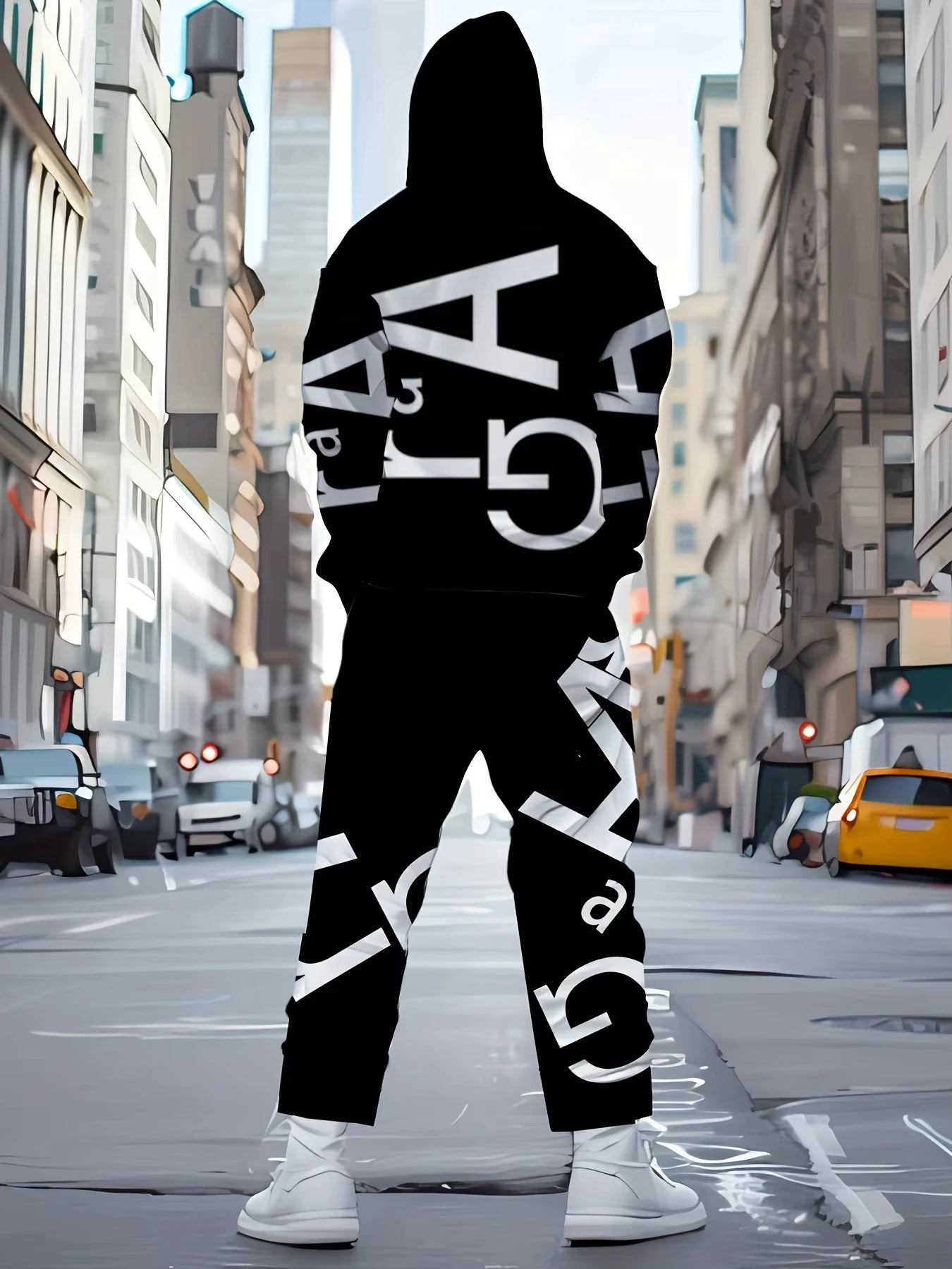 Felpa con cappuccio casual alla moda da uomo, collezione primavera autunno 2025, con stampe di lettere