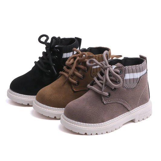 Scarpe Casual per bambini autunno inverno stivali da neve scarpe da ragazzo moda pelle morbida antiscivolo stivali da ragazza 21-30 scarpe da corsa sportive
