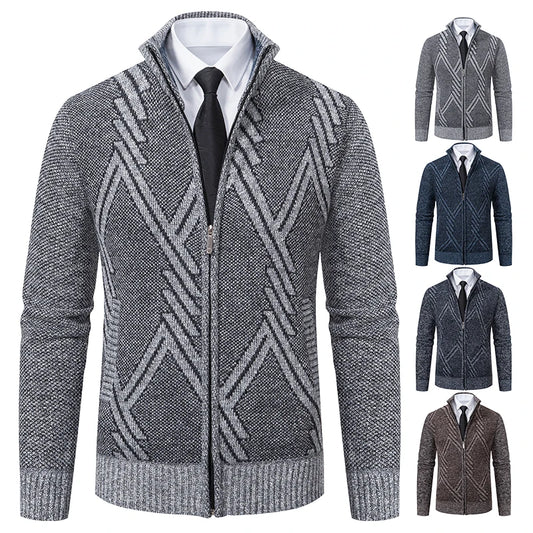 Primavera autunno Cardigan lavorato a maglia uomo maglione cappotto uomo vestiti marrone grigio marca maschile giacche a maglia