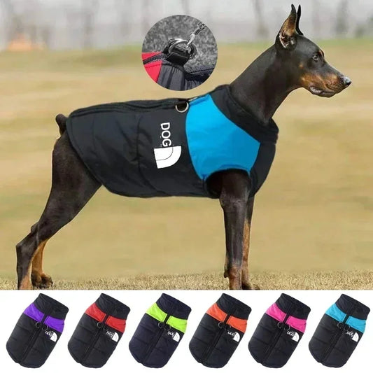 Abbigliamento caldo impermeabile per cani per cani di taglia piccola, media e grande, cappotto per animali domestici, tuta invernale VThe, giacca con cerniera imbottita per cani