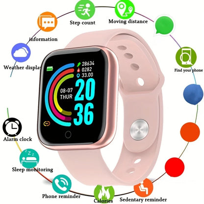 Smartwatch Uomo Donna Orologi da polso Smart Watch Messaggio Fitness Monitor Bracciale Regalo di compleanno Orologio elettronico per Android IOS