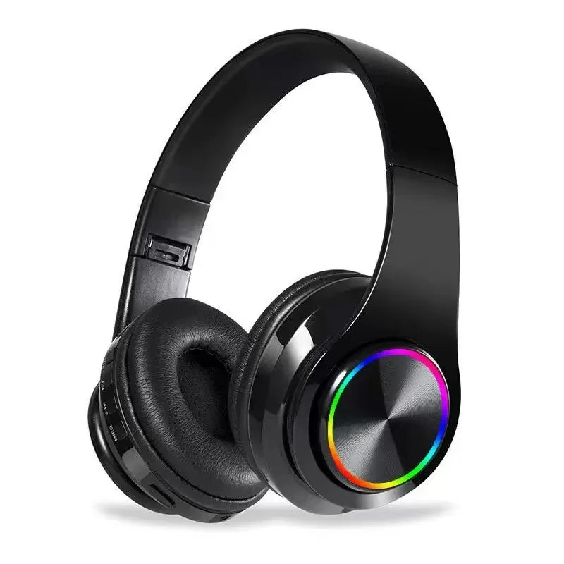 Cuffie Bluetooth Illuminazione RGB Cancellazione del rumore Cuffie pieghevoli Over Ear Stereo HIFI Cuffie sportive Lettore musicale TF B39