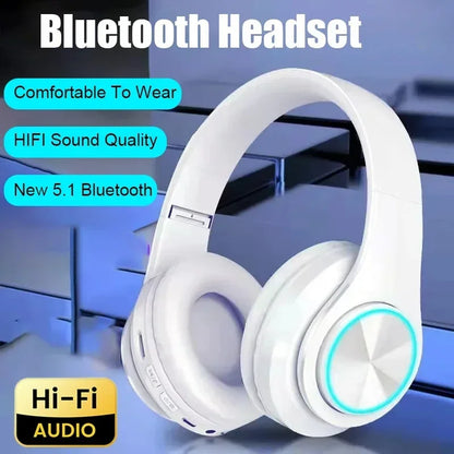 Cuffie Bluetooth Illuminazione RGB Cancellazione del rumore Cuffie pieghevoli Over Ear Stereo HIFI Cuffie sportive Lettore musicale TF B39