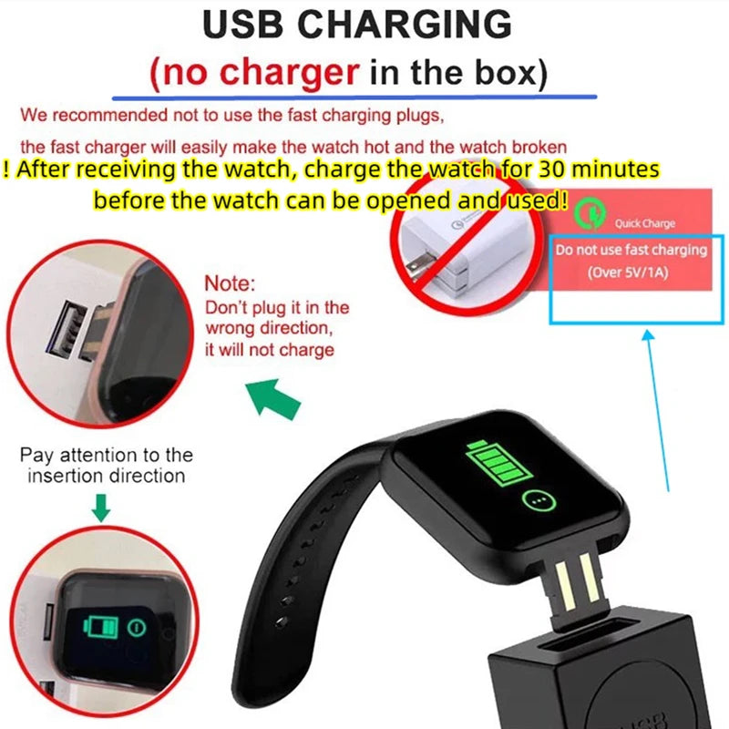 Smartwatch Uomo Donna Orologi da polso Smart Watch Messaggio Fitness Monitor Bracciale Regalo di compleanno Orologio elettronico per Android IOS