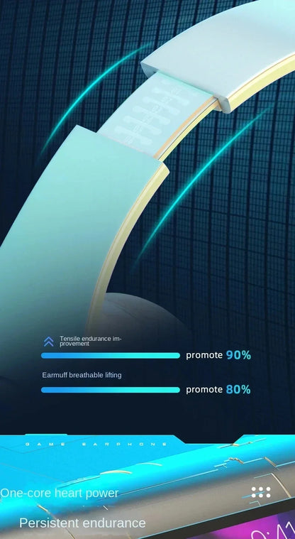 Cuffie Bluetooth Illuminazione RGB Cancellazione del rumore Cuffie pieghevoli Over Ear Stereo HIFI Cuffie sportive Lettore musicale TF B39