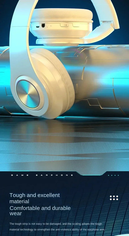 Cuffie Bluetooth Illuminazione RGB Cancellazione del rumore Cuffie pieghevoli Over Ear Stereo HIFI Cuffie sportive Lettore musicale TF B39