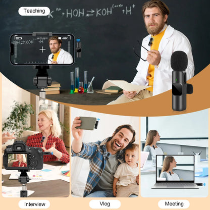 K60 Nuovo microfono lavalier wireless Mini microfono portatile per registrazione audio video per iPhone Android Microfono per telefono da gioco con trasmissione in diretta