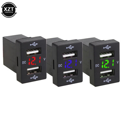Presa per caricabatteria da auto Dual USB 2.1A adattatore di alimentazione per caricabatterie da auto 12-24V con voltmetro digitale per Toyota New Carolina LEVIN