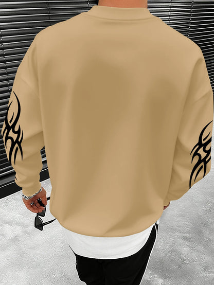 Nuova maglietta a maniche lunghe da uomo per la primavera e l'autunno 2025, casual, con stampa di lettere e pattinaggio a rotelle, abbigliamento da strada maschile