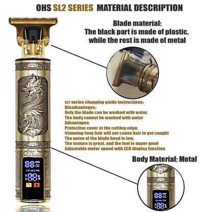 Tagliacapelli Elettrico Professionale T9 - Regolabarba Rasoio 0mm per Uomo