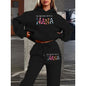 2025 New Car Letter 3D Printed Women's Hooded Sweatshirt Long Pants Set Home Long Sleeved Casual Shirt Set