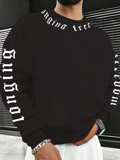 La nuova felpa con cappuccio girocollo da uomo per la primavera e l'autunno 2025 è un capo streetwear casual e alla moda con stampe di lettere